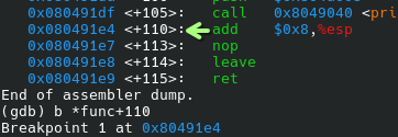 GDB breakpoint